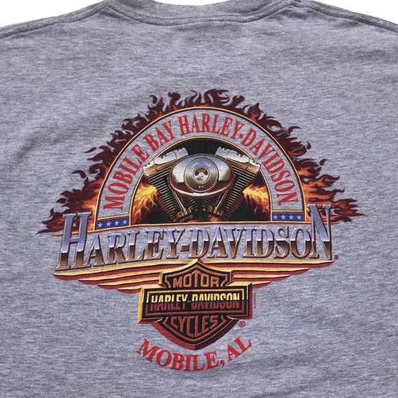 HARLEY DAVIDSON Mobile ALABAMA flag twin cam Shirt - Picture 2 of 7